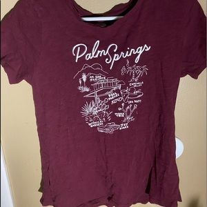 palm springs maroon tee